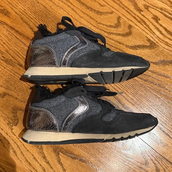 VOILE BLANCHE JULIA FUR SNEAKER BLACK SUEDE size 38 - Picture 6 of 14